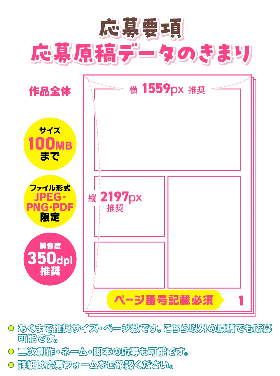 応募要項 応募原稿データのきまり