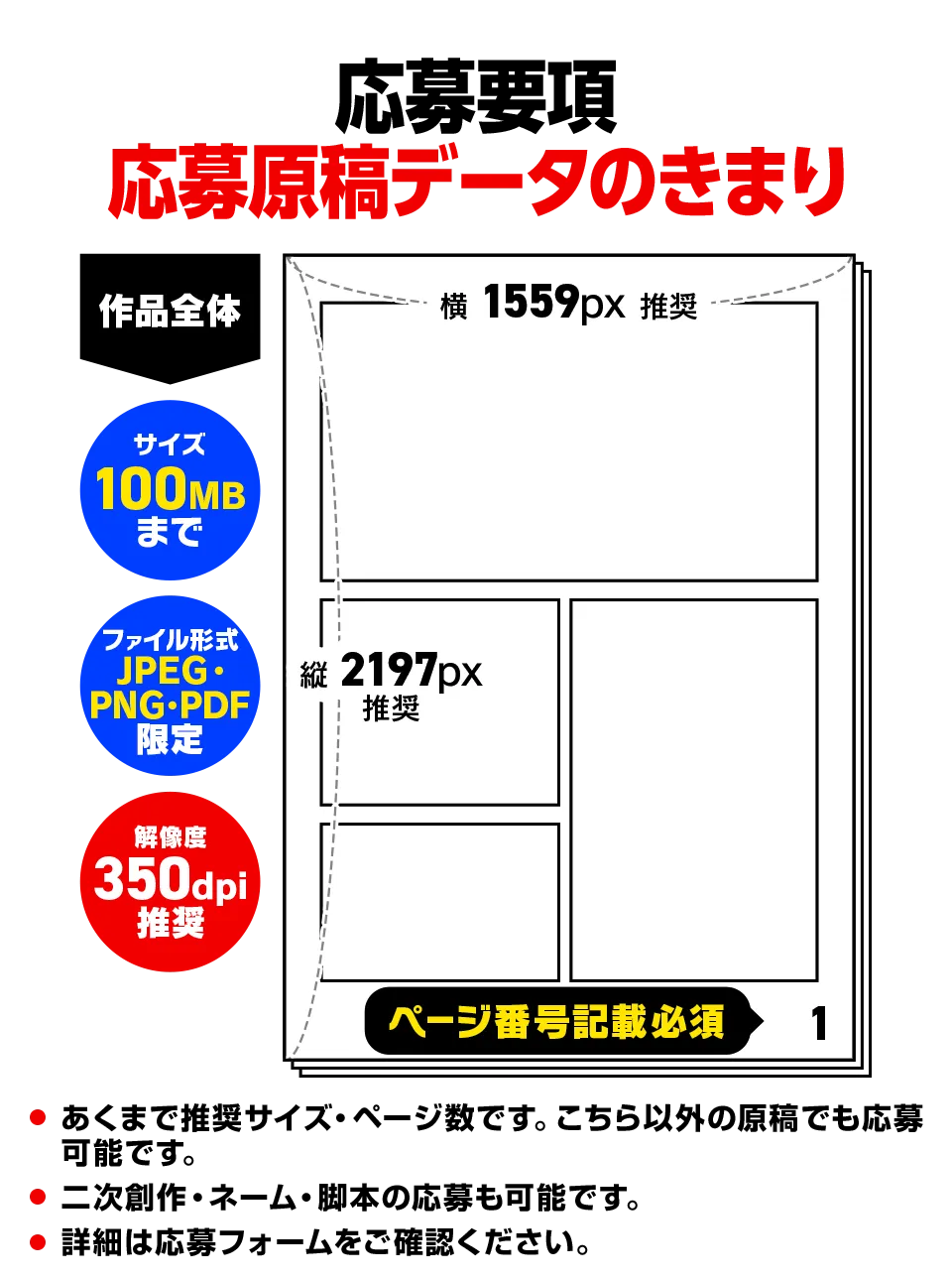 応募要項 応募原稿データのきまり